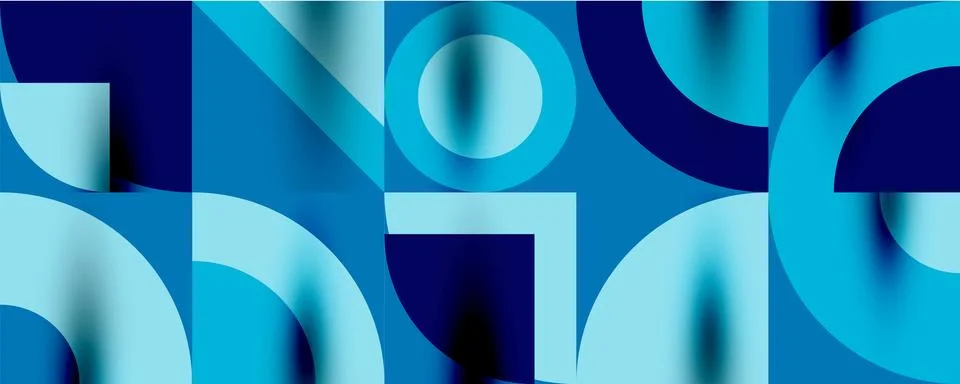 Neo memphis geometric pattern with circles, squares. Pop art abstract background 스톡 일러스트