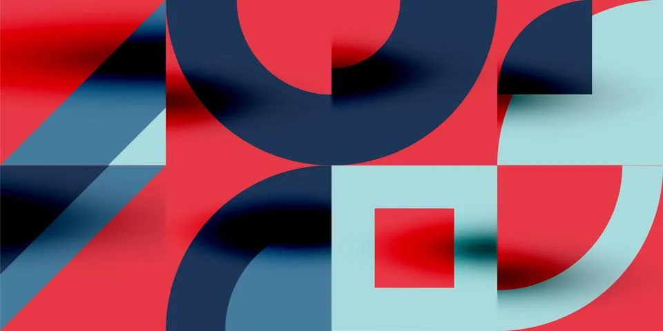 Neo memphis geometric pattern with circles, squares. Pop art abstract background 스톡 일러스트