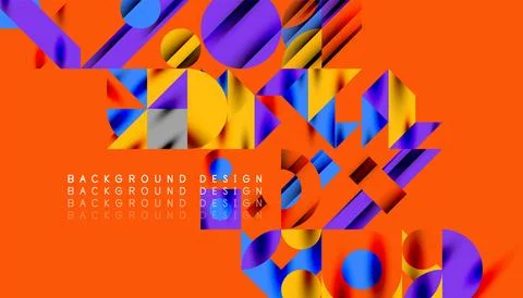 Neo memphis geometric pattern with circles, squares and lines. Pop art abstract 스톡 일러스트