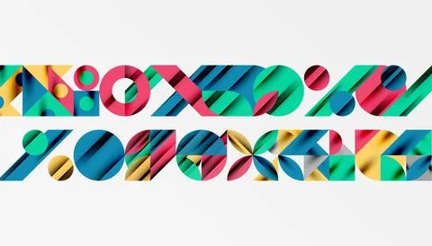 Neo memphis geometric pattern with circles, squares and lines. Pop art abstract イラスト素材