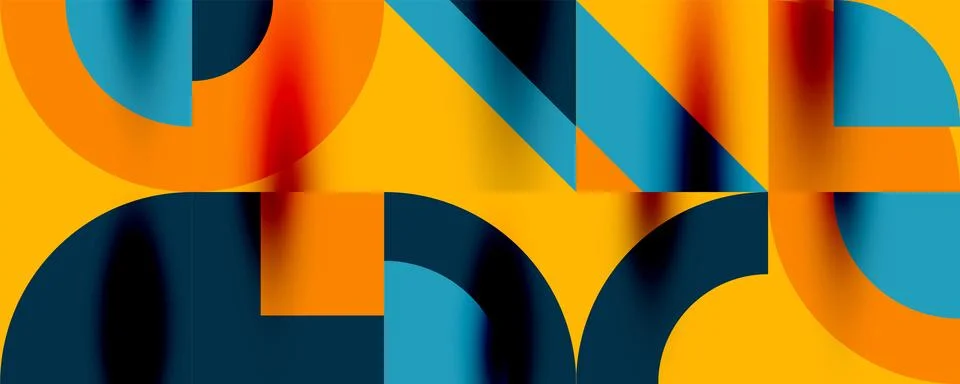 Neo memphis geometric pattern with circles, squares. Pop art abstract background Illustrazione stock