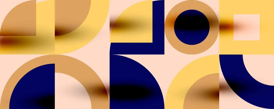Neo memphis geometric pattern with circles, squares. Pop art abstract background Stock Illustration