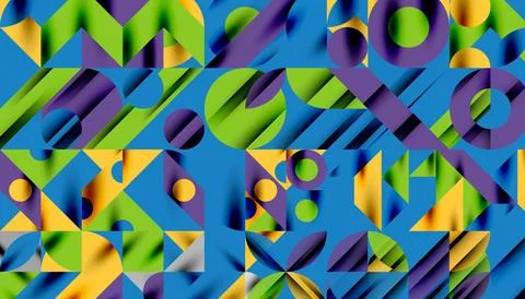 Neo memphis geometric pattern with circles, squares and lines. Pop art abstract Illustrazione stock