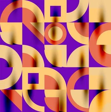 Neo memphis geometric pattern with circles, squares. Pop art abstract background Stockillustratie