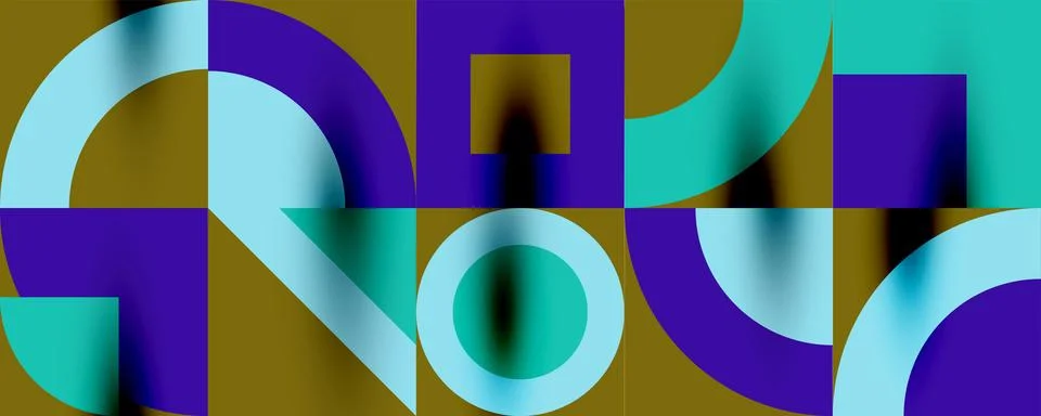 Neo memphis geometric pattern with circles, squares. Pop art abstract background Stock Illustration