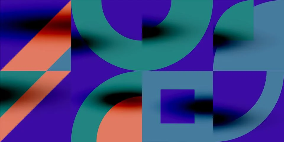 Neo memphis geometric pattern with circles, squares. Pop art abstract background Stock Illustration