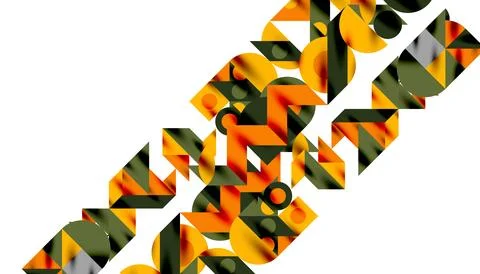 Neo memphis geometric pattern with circles, squares and lines. Pop art abstract Stock Illustration