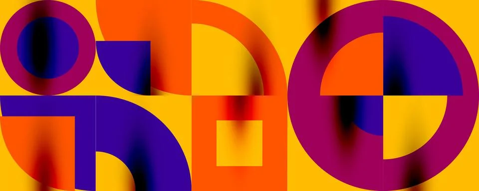 Neo memphis geometric pattern with circles, squares. Pop art abstract background Illustrazione stock