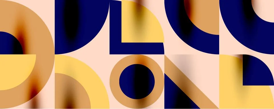 Neo memphis geometric pattern with circles, squares. Pop art abstract background Stockillustratie