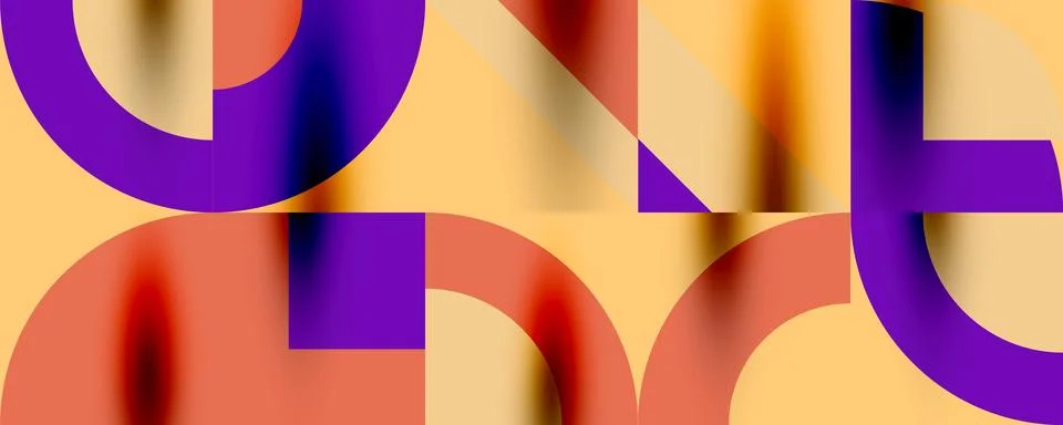 Neo memphis geometric pattern with circles, squares. Pop art abstract background Stock Illustration