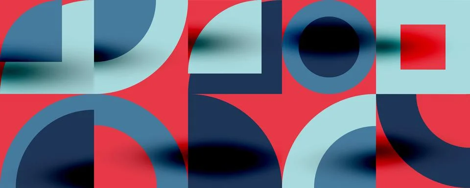 Neo memphis geometric pattern with circles, squares. Pop art abstract background 스톡 일러스트