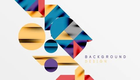 Neo memphis geometric pattern with circles, squares and lines. Pop art abstract Illustrazione stock