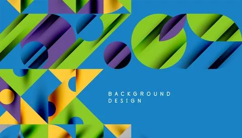 Neo memphis geometric pattern with circles, squares and lines. Pop art abstract Stock Illustration