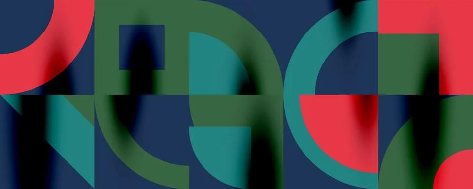 Neo memphis geometric pattern with circles, squares. Pop art abstract background Illustrazione stock