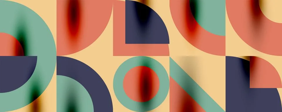 Neo memphis geometric pattern with circles, squares. Pop art abstract background Illustrazione stock