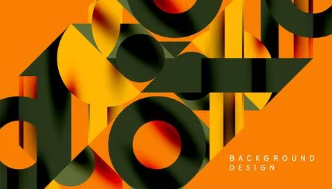 Neo memphis geometric pattern with circles, squares and lines. Pop art abstract Illustrazione stock