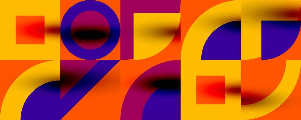 Neo memphis geometric pattern with circles, squares. Pop art abstract background 스톡 일러스트