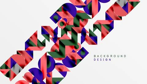 Neo memphis geometric pattern with circles, squares and lines. Pop art abstract 库存插图
