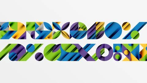 Neo memphis geometric pattern with circles, squares and lines. Pop art abstract Stockillustratie