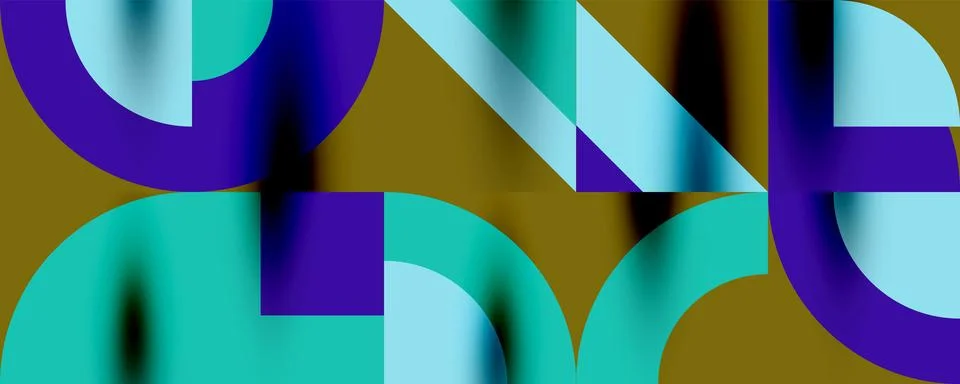 Neo memphis geometric pattern with circles, squares. Pop art abstract background Illustrazione stock