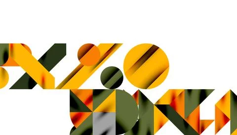 Neo memphis geometric pattern with circles, squares and lines. Pop art abstract 库存插图