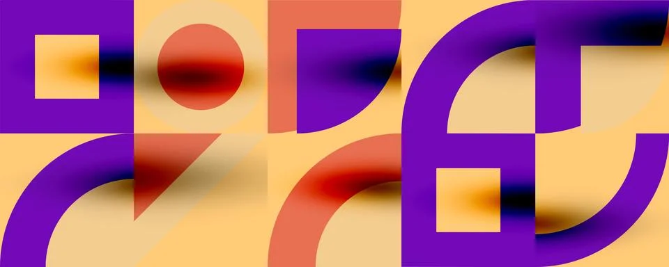 Neo memphis geometric pattern with circles, squares. Pop art abstract background Illustrazione stock