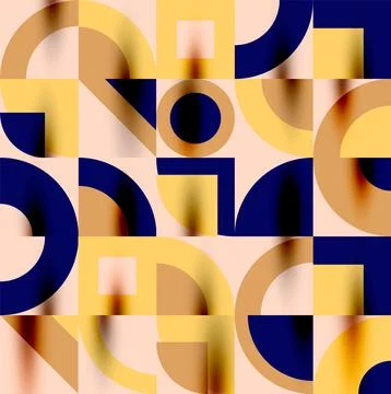 Neo memphis geometric pattern with circles, squares. Pop art abstract background Illustrazione stock