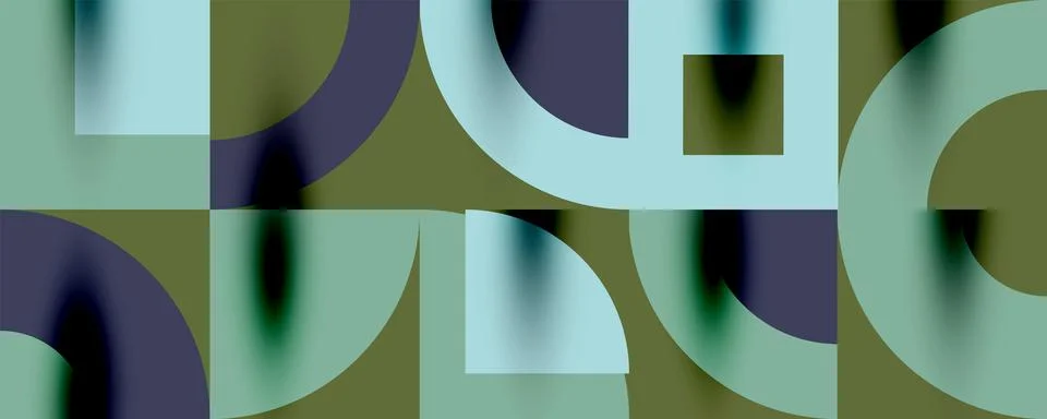 Neo memphis geometric pattern with circles, squares. Pop art abstract background Stock Illustration