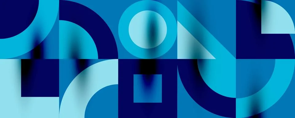 Neo memphis geometric pattern with circles, squares. Pop art abstract background Illustrazione stock