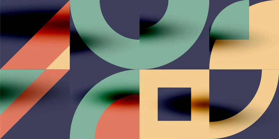 Neo memphis geometric pattern with circles, squares. Pop art abstract background Stock Illustration