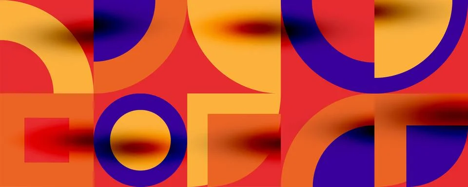Neo memphis geometric pattern with circles, squares. Pop art abstract background 스톡 일러스트
