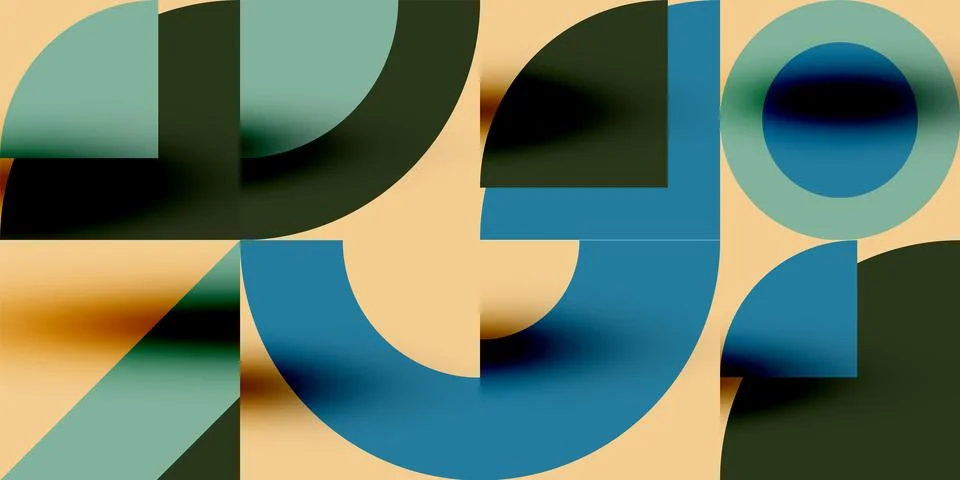 Neo memphis geometric pattern with circles, squares. Pop art abstract background Illustrazione stock