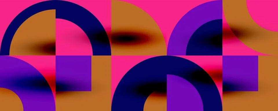 Neo memphis geometric pattern with circles, squares. Pop art abstract background Stock Illustration