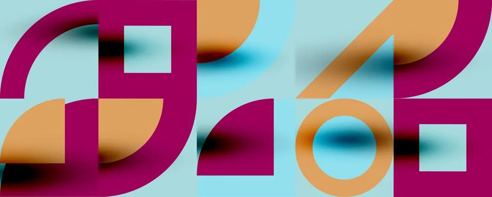 Neo memphis geometric pattern with circles, squares. Pop art abstract background Stock Illustration