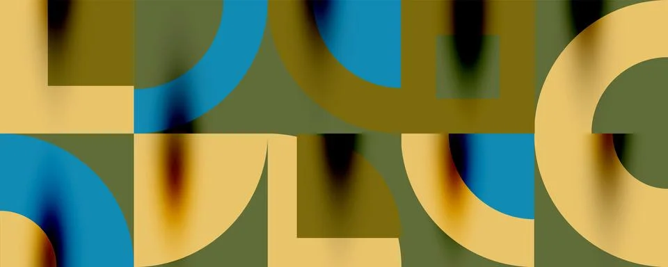 Neo memphis geometric pattern with circles, squares. Pop art abstract background Illustrazione stock