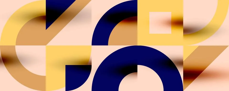 Neo memphis geometric pattern with circles, squares. Pop art abstract background Illustrazione stock