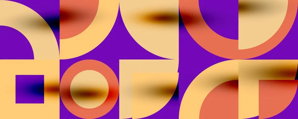 Neo memphis geometric pattern with circles, squares. Pop art abstract background Stock Illustration