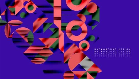 Neo memphis geometric pattern with circles, squares and lines. Pop art abstract Stockillustratie