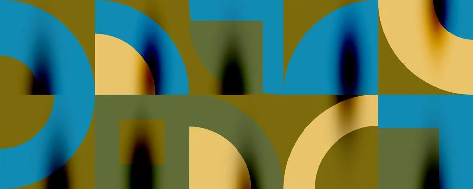 Neo memphis geometric pattern with circles, squares. Pop art abstract background Illustrazione stock