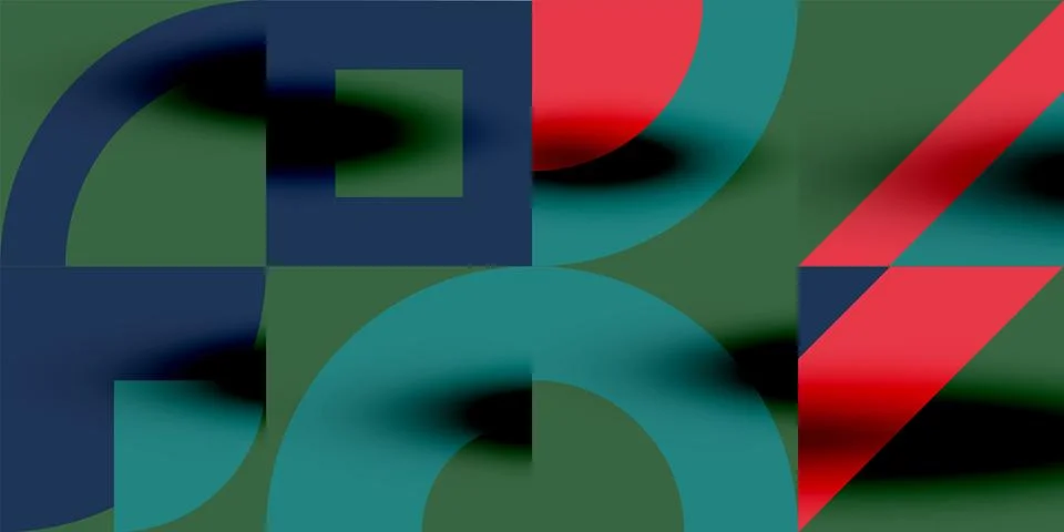 Neo memphis geometric pattern with circles, squares. Pop art abstract background Illustrazione stock