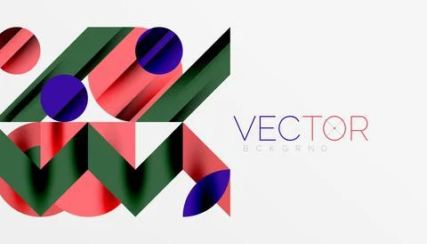 Neo memphis geometric pattern with circles, squares and lines. Pop art abstract Stock Illustration