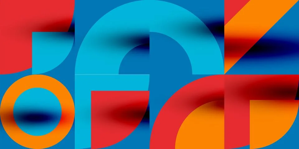 Neo memphis geometric pattern with circles, squares. Pop art abstract background Illustrazione stock