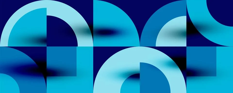Neo memphis geometric pattern with circles, squares. Pop art abstract background Illustrazione stock