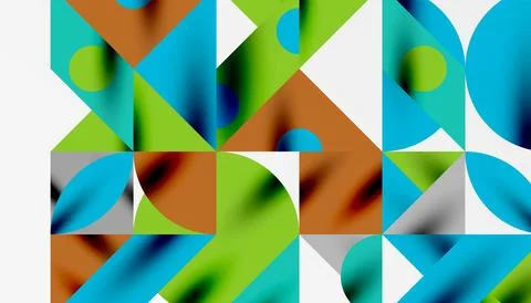 Neo memphis geometric pattern with circles, squares and lines. Pop art abstract Stock Illustration