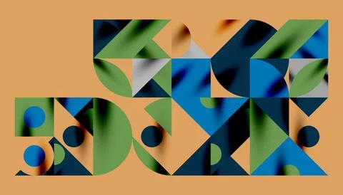 Neo memphis geometric pattern with circles, squares and lines. Pop art abstract 스톡 일러스트