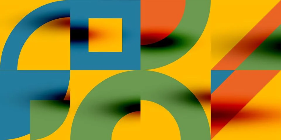 Neo memphis geometric pattern with circles, squares. Pop art abstract background Illustrazione stock