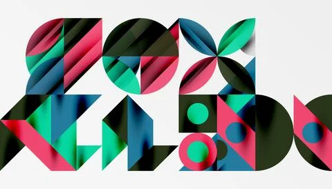 Neo memphis geometric pattern with circles, squares and lines. Pop art abstract Illustrazione stock