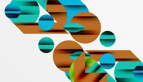 Neo memphis geometric pattern with circles, squares and lines. Pop art abstract Illustrazione stock