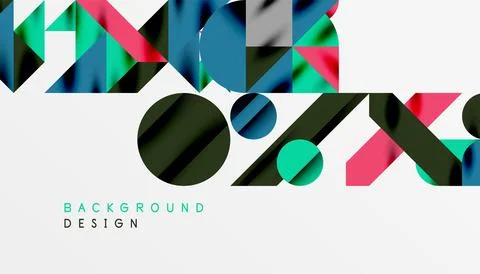 Neo memphis geometric pattern with circles, squares and lines. Pop art abstract Illustrazione stock