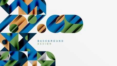 Neo memphis geometric pattern with circles, squares and lines. Pop art abstract Stock Illustration